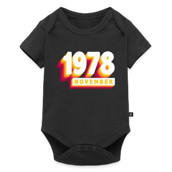 Novembre 1978 45 Ans Homme Femme Anniversaire - Body à manches courtes Premium Bébé - noir - Devant