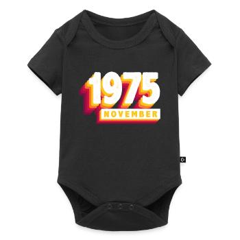 Novembre 1975 48 Ans Homme Femme Anniversaire - Body à manches courtes Premium Bébé - noir - Devant