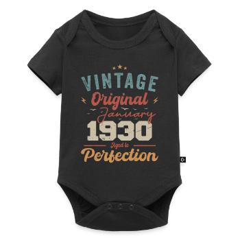 January 1930 Legend for 94 years - Baby Premium short-sleeve bodysuit - black - Front