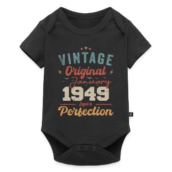 January 1949 Legend for 75 years - Baby Premium short-sleeve bodysuit - black - Front