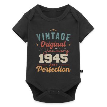 Janvier 1945 Légende depuis 79 ans - Body à manches courtes Premium Bébé - noir - Devant