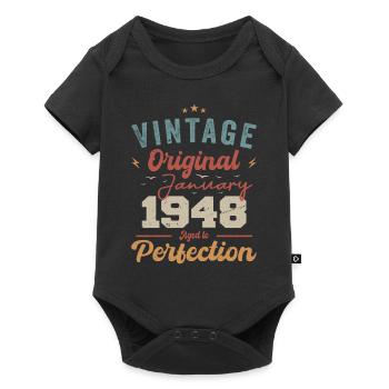 Janvier 1948 Légende depuis 76 ans - Body à manches courtes Premium Bébé - noir - Devant