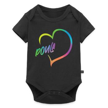 Doula Birth Worker Coeur - Body à manches courtes Premium Bébé - noir - Devant