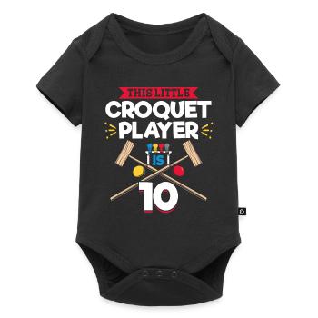 10 Years Old Croquet Player 10th Birthday Croquet - Baby Premium Kurzarmbody - Schwarz - Vorne