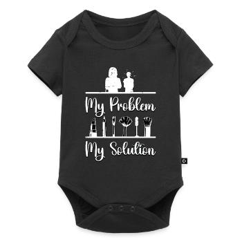 Maquilleuse Mon problème Mon pictogramme Maman Papa - Body à manches courtes Premium Bébé - noir - Devant