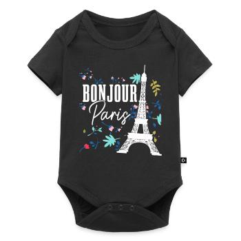 Paris, France, Tour Eiffel, Souvenir - Body à manches courtes Premium Bébé - noir - Devant