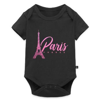 Paris, France, Tour Eiffel, Souvenir - Body à manches courtes Premium Bébé - noir - Devant
