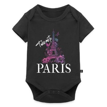 Paris, France, Tour Eiffel, Souvenir - Body à manches courtes Premium Bébé - noir - Devant