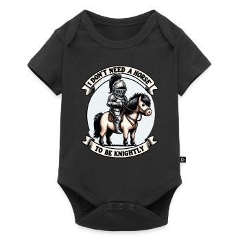 Chevalier Chevalier Armure Renaissance Médiévale - Body à manches courtes Premium Bébé - noir - Devant
