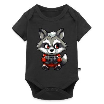 Mignon raton laveur Gamer Jeux drôles Raton laveur - Body à manches courtes Premium Bébé - noir - Devant