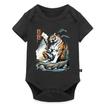 Ukiyo-e Tiger Mountain Asian Art Streetwear - Baby Premium short-sleeve bodysuit - black - Front