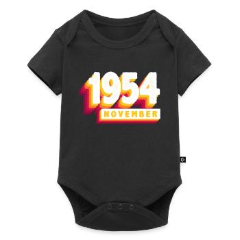 Novembre 1954 69 Ans Homme Femme Anniversaire - Body à manches courtes Premium Bébé - noir - Devant