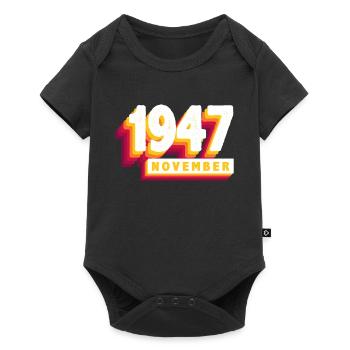 Novembre 1947 76 Ans Homme Femme Anniversaire - Body à manches courtes Premium Bébé - noir - Devant