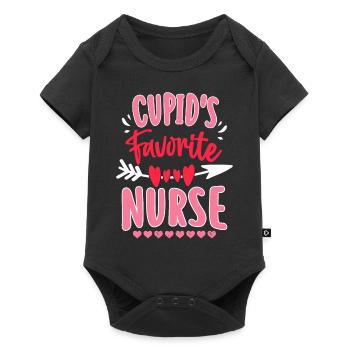 Infirmière préférée de Cupidon - Body à manches courtes Premium Bébé - noir - Devant