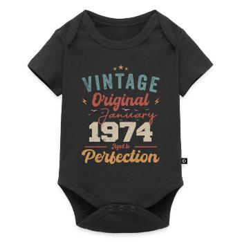 Janvier 1974 Légende depuis 50 ans - Body à manches courtes Premium Bébé - noir - Devant