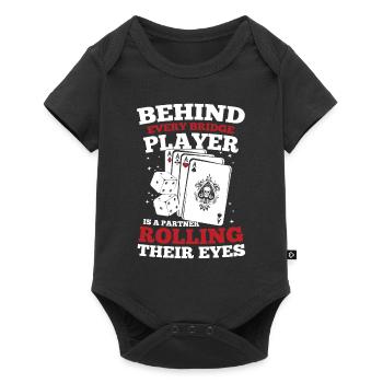 Behind Every Bridge Player Partner Rolling Eyes - Baby Premium Kurzarmbody - Schwarz - Vorne