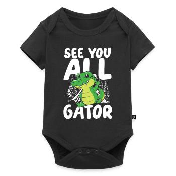 See You All Gator Alligator Krokodil für - Baby Premium Kurzarmbody - Schwarz - Vorne