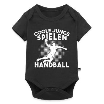 Des gars cool qui jouent au handball handball - Body à manches courtes Premium Bébé - noir - Devant