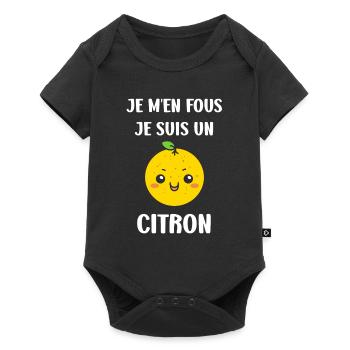 Humour petit citron - Body à manches courtes Premium Bébé - noir - Devant