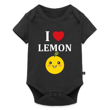 Humour petit citron - Body à manches courtes Premium Bébé - noir - Devant