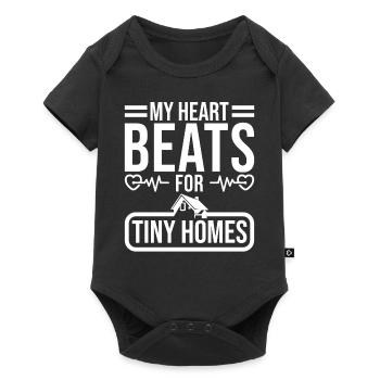 Tiny House und Tiny Home Design für Eigentümer - Baby Premium Kurzarmbody - Schwarz - Vorne