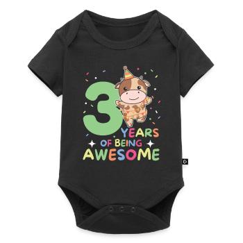 Vache pour les enfants de 3 ans - Body à manches courtes Premium Bébé - noir - Devant