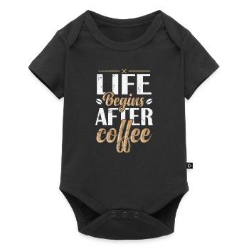 Life Begins after Coffee Caffeine Café - Baby Premium short-sleeve bodysuit - black - Front