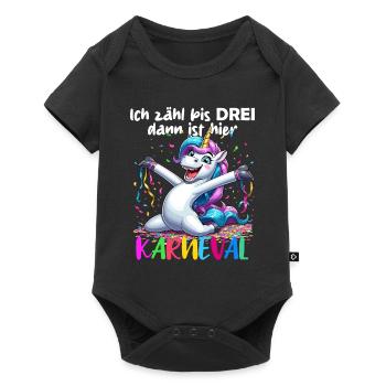 Unicorn Carnival Confetti Alaaf Helau Party Funny - Baby Premium short-sleeve bodysuit - black - Front
