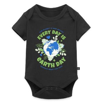 Every Day Is Earth Day - Baby Premium Kurzarmbody - Schwarz - Vorne
