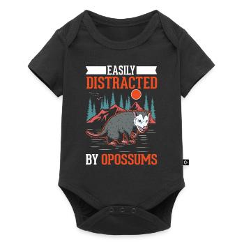 Facilement distrait par les opossums Possum Beutelratte - Body à manches courtes Premium Bébé - noir - Devant