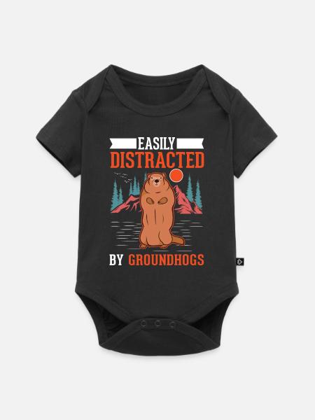 Murmeltier Groundhog Waldmurmeltier - Baby Premium Kurzarmbody - Schwarz