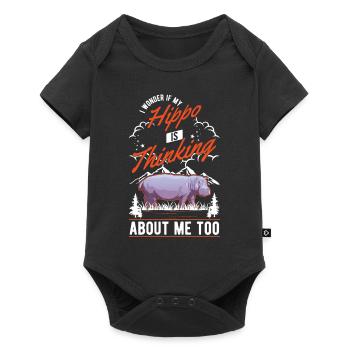 Hippopotame cadeau hippopotame hippopotame - Body à manches courtes Premium Bébé - noir - Devant