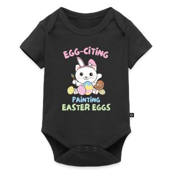 cute cats for easter with easter eggs cat - Baby Premium short-sleeve bodysuit - black - Front