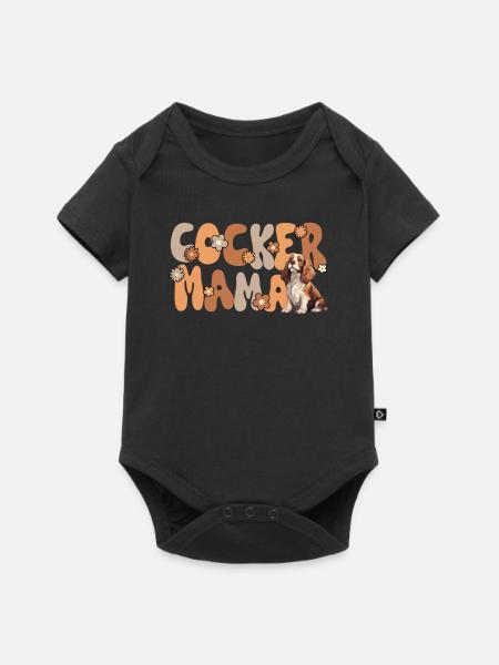 Cocker Spaniel Groovy Cocker Mama - Baby Premium Kurzarmbody - Schwarz