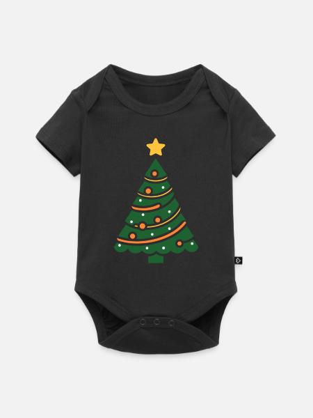 Kleiner Weihnachtsbaum - Baby Premium Kurzarmbody - Schwarz