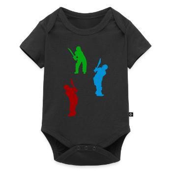 Silhouette De Cricket Silhouettes De Joueur De Cricket C - Body à manches courtes Premium Bébé - noir - Devant