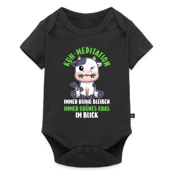 Kuh Bauer Bauernhof Kuhbauer Kühe - Baby Premium Kurzarmbody - Schwarz - Vorne