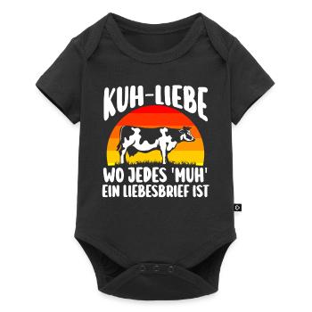 Kuh Bauer Bauernhof Kuhbauer Kühe - Baby Premium Kurzarmbody - Schwarz - Vorne