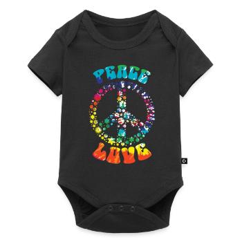 Groovy Tie Dye rétro des années 70 Hippie Vintage - Body à manches courtes Premium Bébé - noir - Devant