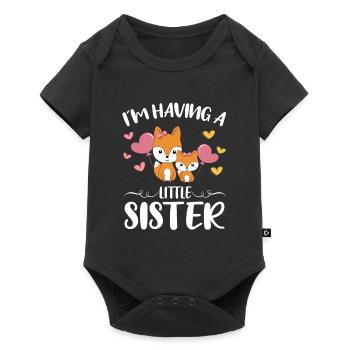 Cute Foxes I´m Having A Little Sister Girls - Baby Premium Kurzarmbody - Schwarz - Vorne