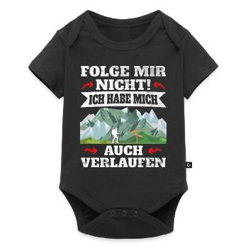 Folge mir nicht ich habe mich auch verlaufen - Baby Premium Kurzarmbody - Schwarz - Vorne