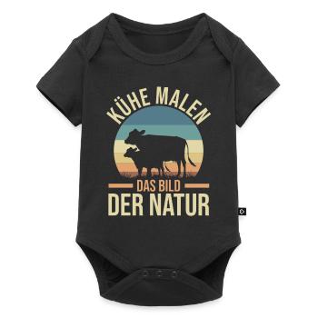 Kuh Bauer Bauernhof Kuhbauer Kühe - Baby Premium Kurzarmbody - Schwarz - Vorne