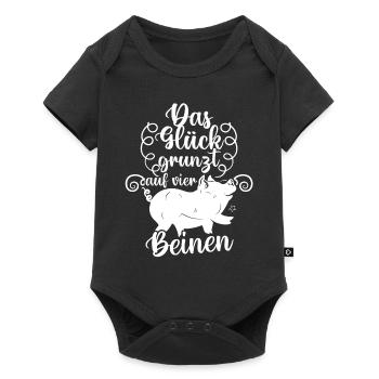 Schwein Schweinebauer Bauernhof Schweine - Baby Premium Kurzarmbody - Schwarz - Vorne