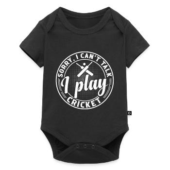 Cricket Sport - Désolé, je ne peux pas parler, je joue au cricket - Body à manches courtes Premium Bébé - noir - Devant
