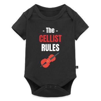 The Cellist Rules Musical Orchestra Guitarist - Baby Premium short-sleeve bodysuit - black - Front