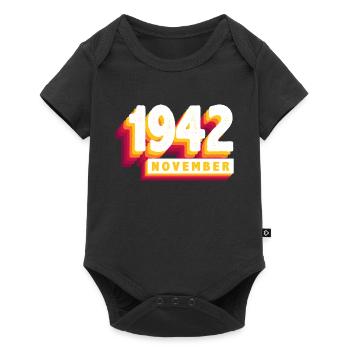 Novembre 1942 81 Ans Homme Femme Anniversaire - Body à manches courtes Premium Bébé - noir - Devant