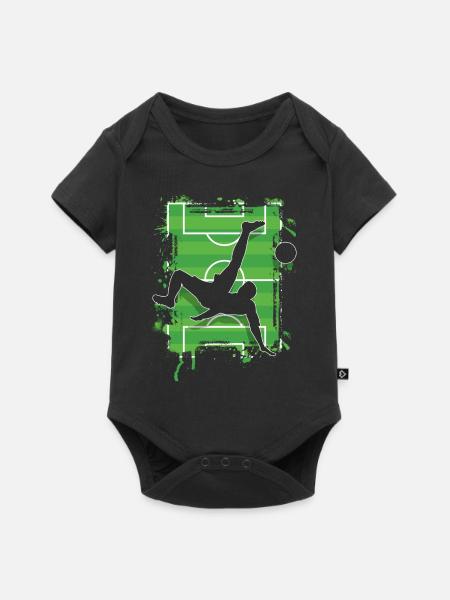 Fußball Fallrückzieher - Baby Premium Kurzarmbody - Schwarz