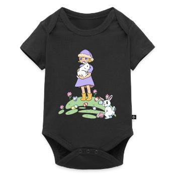 Pâques lapin enfants lapin oeufs de Pâques oeufs - Body à manches courtes Premium Bébé - noir - Devant