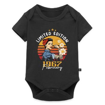 57 years old - Born in February 1967 - Baby Premium short-sleeve bodysuit - black - Front