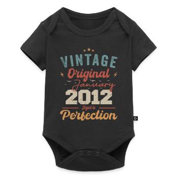 Januar 2012 Legende seit 12 Jahren - Baby Premium Kurzarmbody - Schwarz - Vorne